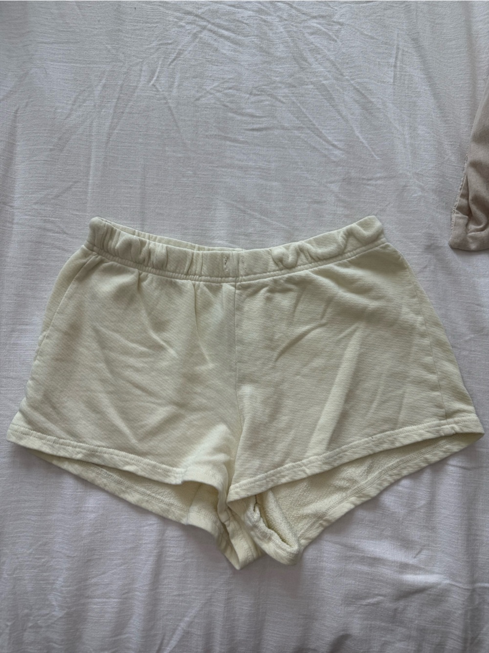 perfectwhitetee Cream High-Waist Lounge Shorts